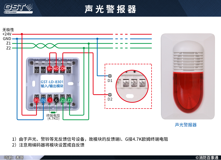 GST-LD-8301输入/输出模块接声光警报器